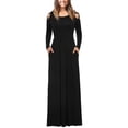 thumbnail image 1 of Vestidos de mujer, vestidos ajustados de manga larga/vestidos de noche Mixfeer Negro L, 1 of 3