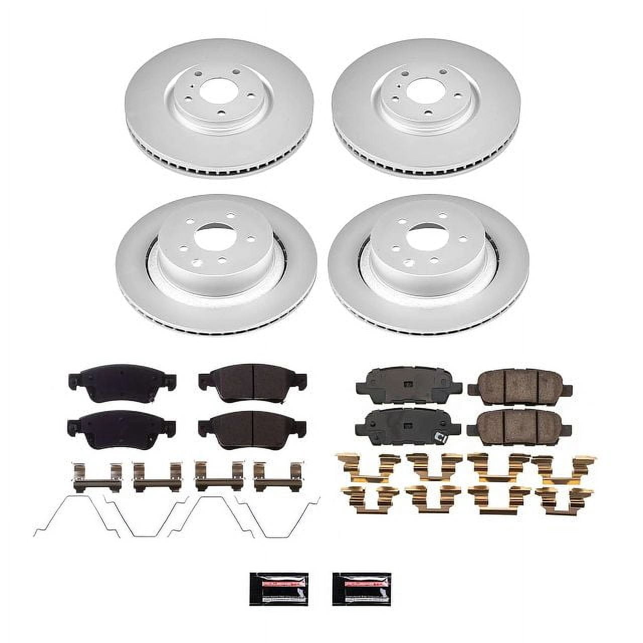 PowerStop Front and Rear Geomet Coated Brake Rotor and Pad Kit Fits: INFINITI Select Models CRK9063