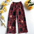 thumbnail image 5 of Halloween Sweatpants for Women Wide Leg Baggy Y2K Print Fall 2026 Casual Joggers Lounge Pants Pajama Holiday Costume Outfits with Pockets,S,Deep Red, 5 of 6
