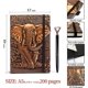 thumbnail image 2 of UBIUO Leather Notebook Journal Lined Pages with Pen Set, Hardcover Journal Thick Paper, Elephant Gifts for Women & Men, Pen Holder, Elastic Closure, B, 2 of 4