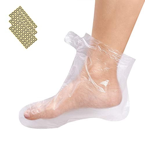 Noverlife 200PCS Clear Plastic Disposable Booties, Paraffin Bath Liners