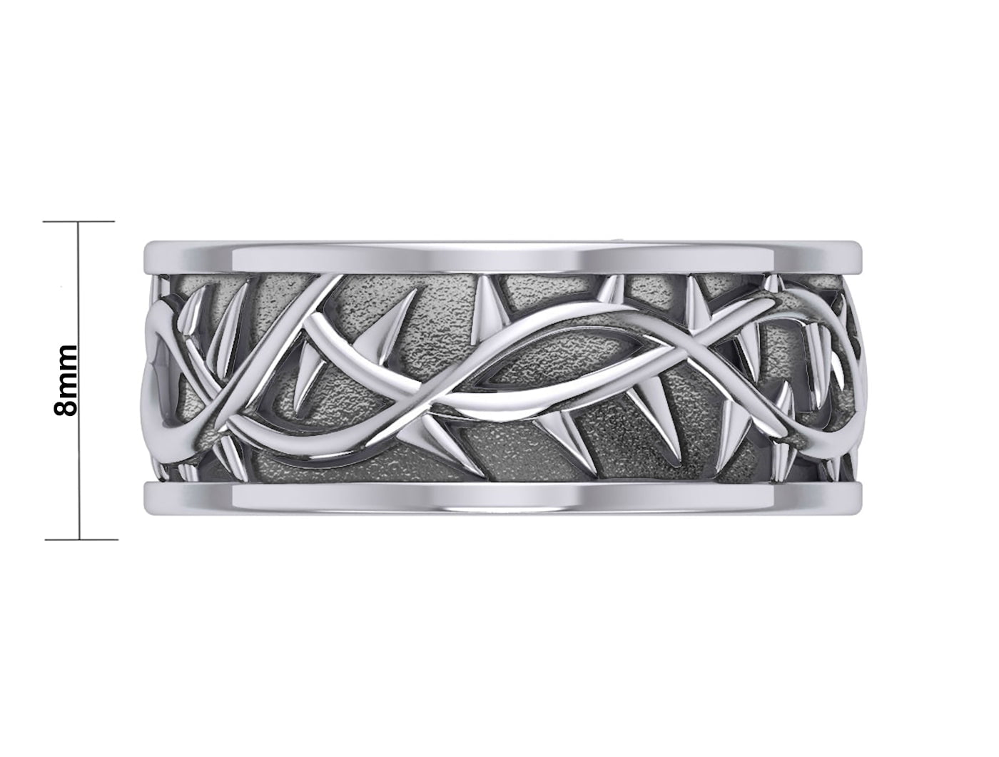 New Men's 0.925 Sterling Silver Crown of Thorns Ring - Walmart.com