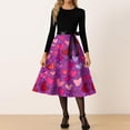 thumbnail image 4 of Fgvctg Valentine's Day Dresses for Women Prom Vintage Cocktail Dress 1950s Cute Heart Print Crewneck Dresses Plus Size Romantic Long Sleeve Clothing Soft Outfits Purple Pink M, 4 of 4