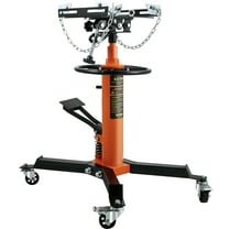 VEVOR Transmission Jack, 1/2Ton/1100lbs Capacity Hydraulic Telescopic Transmission Jack, 2-Stage Floor Jack Stand with Foot Pedal, 360° Swivel Wheel, Garage/ Shop Lift Hoist, Orange