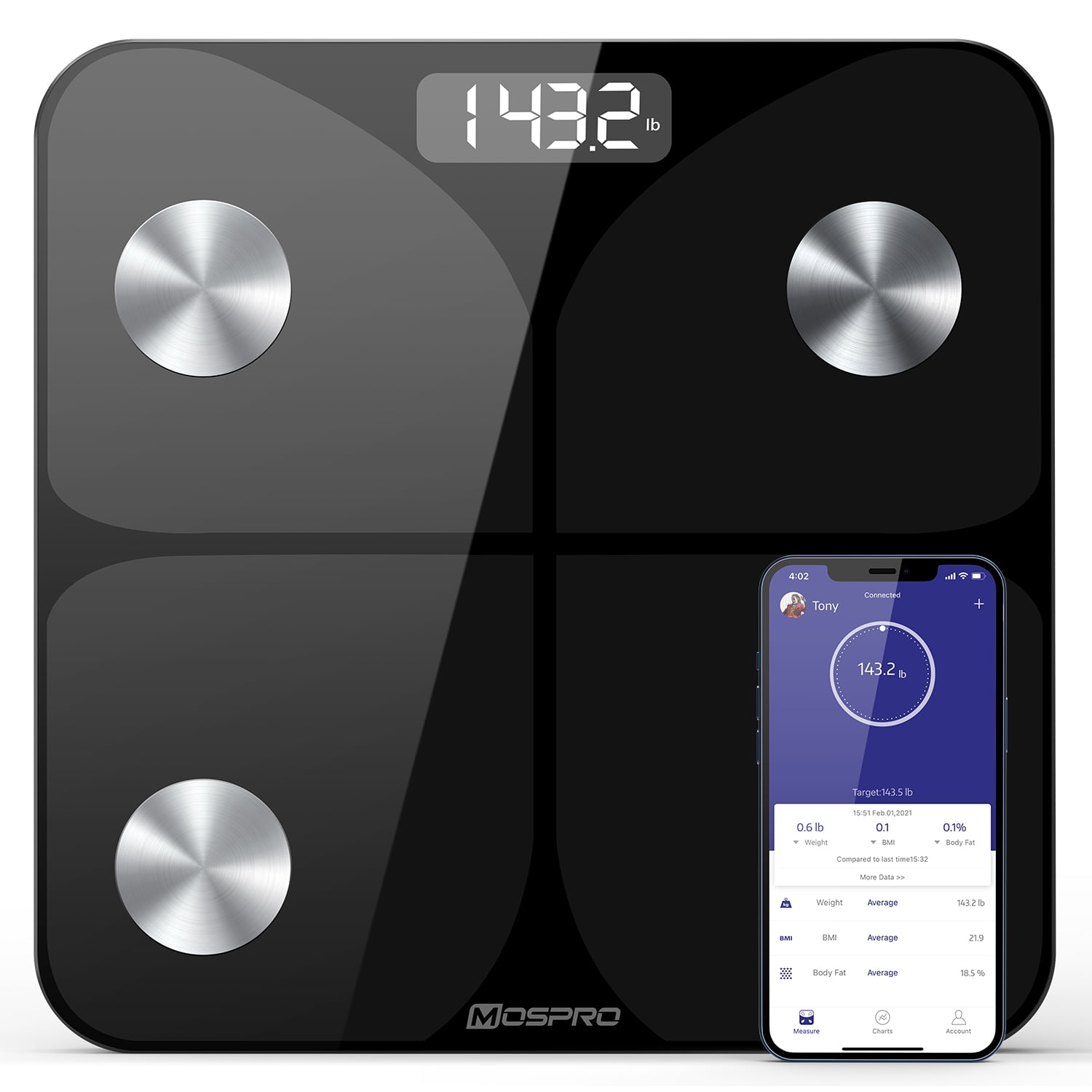 Etekcity Bluetooth Digital Body Fat Scales Wireless Smart Weigh 