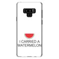 thumbnail image 1 of DistinctInk Clear Shockproof Hybrid Case for Samsung Galaxy Note 9 - TPU Bumper, Acrylic Back, Tempered Glass Screen Protector - I Carried A Watermelon, 1 of 5