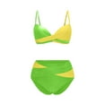 thumbnail image 4 of Hot days, bold styles UTSJKR High Waisted Bikini Sets for Women V Neck Bathing Suit for Women Tummy Control Two Piece Swimsuits Swimwear Yellow XL, 4 of 5