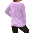 thumbnail image 4 of OutfitShow Womens Long Sleeve Sweatshirt Casual Fall V Neck Pullover Tops with Pockets,Sizes S-3XL, 4 of 8