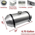 thumbnail image 2 of JSD 10" x20" 6.75 Gallon Spun Aluminum Fuel Tank / Gas Tank 1/4" NPT Outlet Center Fill, 2 of 5