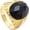 Gold Blue, variant on Men's Stainless Steel Vintage Simple Classic Oval Gemstone Signet Ring Special Flower Patter Carved Wedding Band