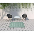 thumbnail image 5 of 4 X 6 Aqua And Teal Ikat Indoor Outdoor Area Rug, 5 of 5