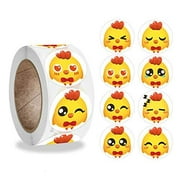 Flunyina 500PCS 1" Chick Round Stickers Easter Stickers Chick Self-Adhesive Stickers Round Labels Decals Children's Reward Stickers for Kid Reward Supplies, Easter Day Party Gift Wrap