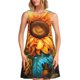 thumbnail image 1 of Fotbe Deep Yellow Colorful Sunflower Vestido de Verano sin Mangas para Mujer – Vestido Midi Línea A, Estilo Camiseta Floral, Vestido Playero Casual y Fluido, 1 of 7