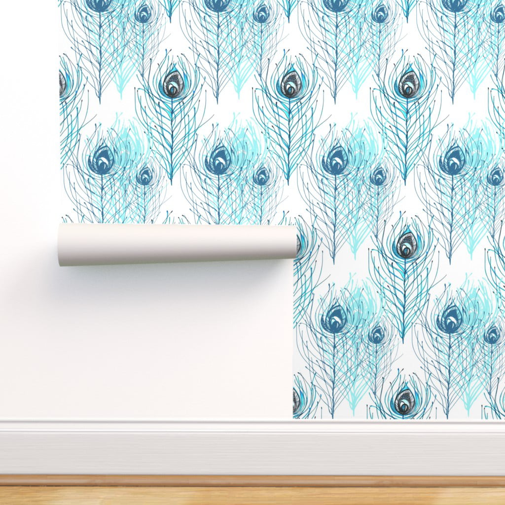Peacock Feathers Wallpaper for Walls  Poppies and Peacocks