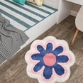 thumbnail image 6 of Holloyiver Cute Bath Mat, Soft Superfine Fiber Flower Bath Mat, 23.6 Inch Non Slip Water Absorbent Rug Bath Door Mats Rugs for Entrance Bedroom Kitchen Bathroom Toilet Floors (Blue), 6 of 6