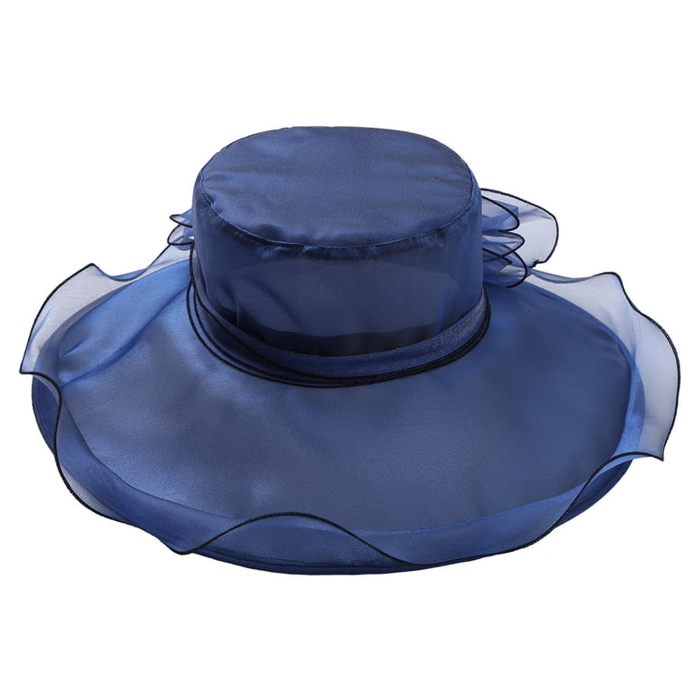 Linjinx Ladies Girls Elegant Ruffles Wide Brim Flower 