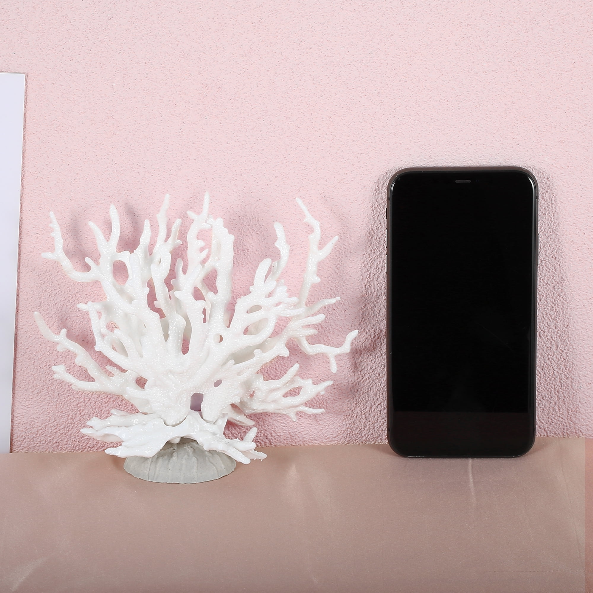 Unique Bargains Coral Reef Decor Mini Faux for Aquarium Decorations White 6.5x5.83 inches