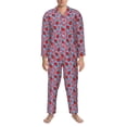 thumbnail image 3 of Disketp Strawberries Mens Pajama Set, Soft Warm Long Sleeve Sleepwear, Cozy Button-Down Pjs for Men-Medium, 3 of 7