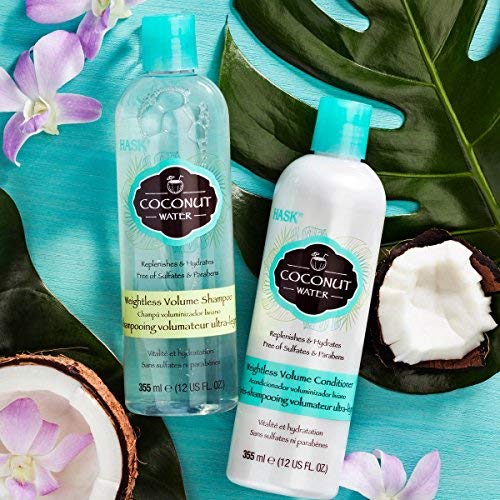 HASK Coconut Water Weightless Volume Shampoo and Conditioner (12 US FL