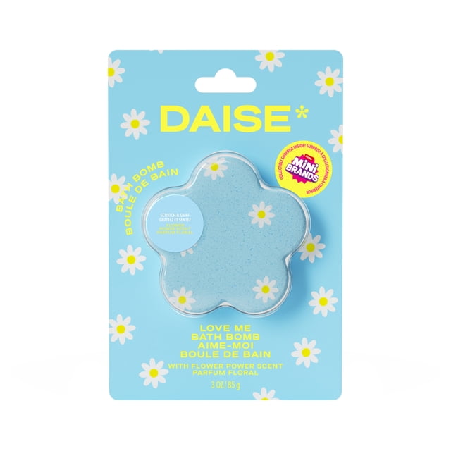 DAISE Love Me Bath Bomb in Flower Power, With Mini Brands Collectible Inside, 3 oz/85 g