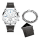 thumbnail image 3 of 2 Pzas Relojes De Cuarzo Casuales Impermeables Para Hombre LAB.G negro fondo plata, 3 of 3