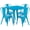 Crystal Blue, variant on Bowery Hill 5 Piece Metal Patio Dining Set in Mint Green