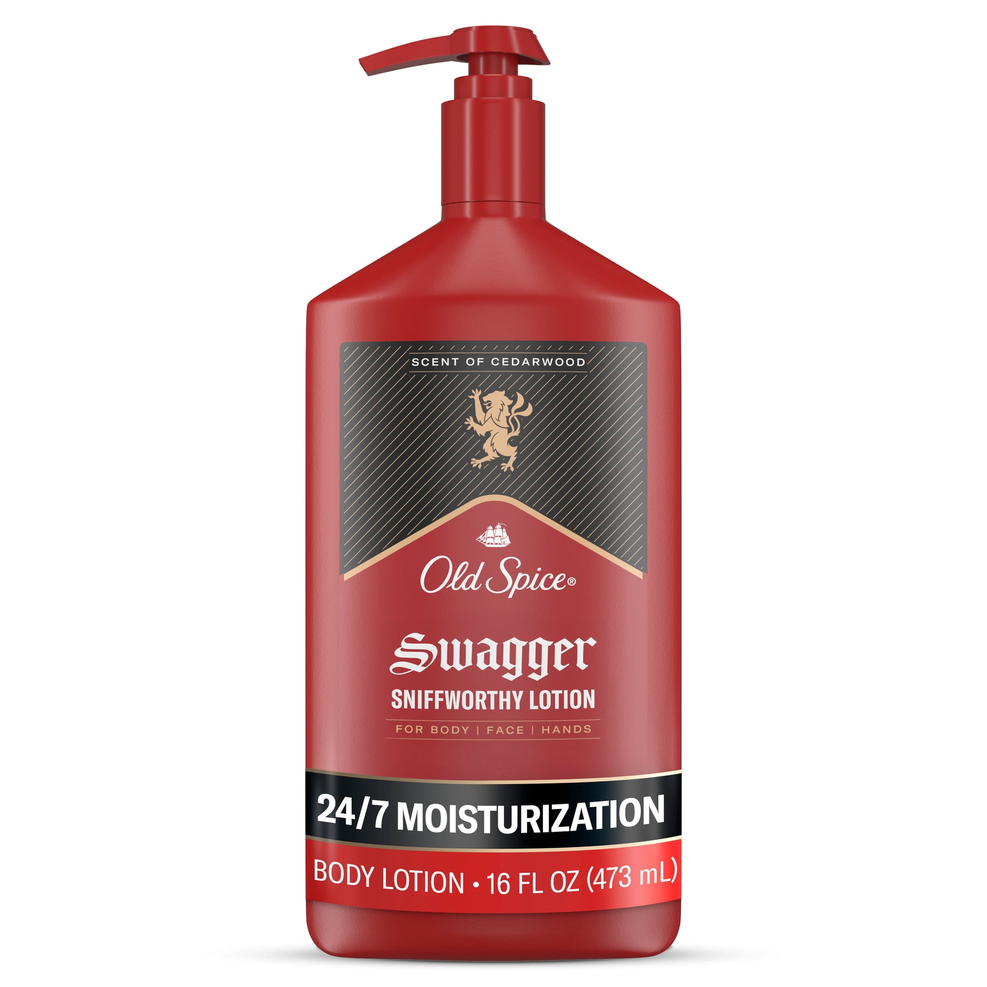 Old Spice Hand and Body Lotion, Instant Absorption, Swagger Scent of Cedarwood, 16 fl oz