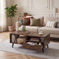 thumbnail image 2 of Rectangle Coffee Table with Drawer & Storage Shelf, Modern Center Table for Living Room,Walnut, 2 of 8