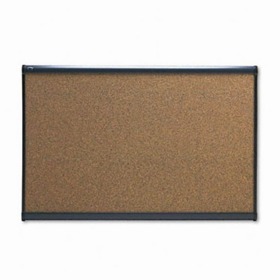 Prestige Bulletin Board Graphite-Blend Cork 36 x 24 Aluminum Frame