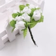 thumbnail image 3 of Naiovety Flores artificiales Rosa Mini ramo hogar boda autoensamblaje presente falso Año Nuevo fiesta arreglo Navidad Kits de decoración para fiestas Blanco verde, 3 of 6