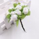 thumbnail image 4 of Bewildely Flores artificiales Rosa Mini ramo hogar boda regalo falso año nuevo fiesta decoración arreglo suministros Kits de decoración para fiestas Blanco verde, 4 of 6