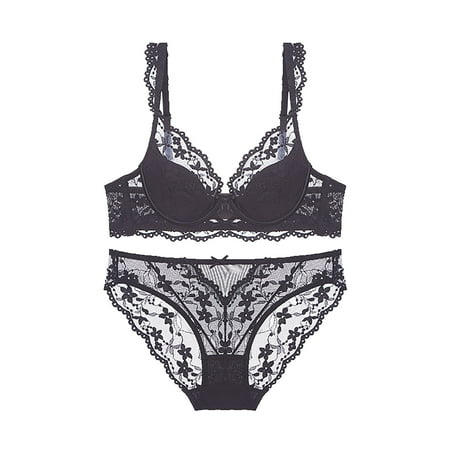 XWSHYW Womens Pajamas Clearance Summer Solid Color Lace Bra and Panty Sets Sexy Crew Neck Sleeveless Pajamas Deals of the Week Clearance