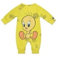 thumbnail image 2 of Looney Tunes Tweety Baby Long Sleeve Footless, Infant Playsuit Romper Jumpsuits for Boys Girls, 2 of 8