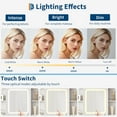 thumbnail image 3 of TROPOW Vanity Desk, Farmhouse Makeup Vanity with Mirror and Lights & Power Outlet, Glass Top Makeup Table with 2 Drawers and Storage Shelves, Dressing Table with Stool, White, 3 of 6