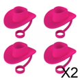 thumbnail image 1 of 2xCute Tapas De Paja Cubre Accesorios De Taza Regalos De Fiesta Cubierta De Puntas De Paja De Silicona 4 Piezas Rosa, 1 of 10