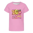 thumbnail image 4 of Tfken Summer Girls Tshirts Short Sleeve Letter Print Crew Neck Tops Trendy Back To School Children Soft Tops Pink Size 2-3 Years, 4 of 4