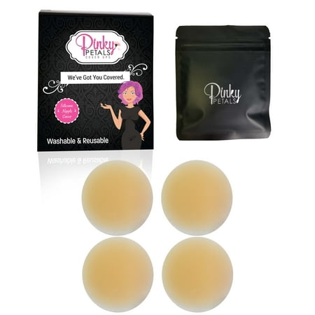 Ultra thin Matte Finish Women's Nipple Cover Thin Pasties, Reusable Silicone Breast Sticky by Pinky Petals  (2