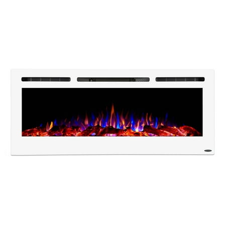 

Touchstone 80029 50 in. Sideline Recessed Electric Fireplace White