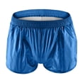 thumbnail image 3 of Holographic Shiny Metallic Shorts for Men Summer Casual Elastic Waist Leather Booty Shorts with Pockets, 3 of 5