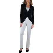 ToBeInStyle Women's Multi-Purpose Wrap Shawl Cardigan - Black - Medium