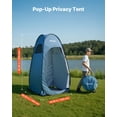 thumbnail image 2 of VEVOR Pop up Shower Tent, Instant Portable Privacy Tent Changing Room with Ground Stakes, Ropes, and Carry Bag, 190T Polyester with Silver Coating, Quick Setup, for Camping, Beach, Fishing, Blue, 2 of 9