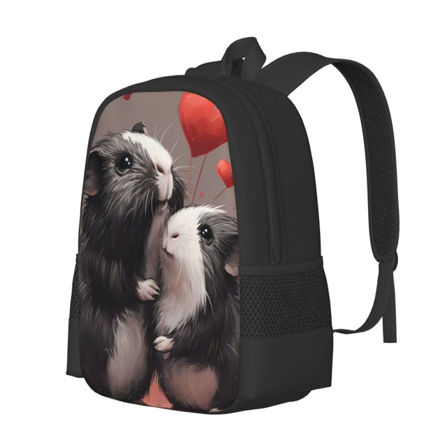 Balery Heart Guinea Pig Couple Mochila para hombre y mujer - Tela Oxford 600D resistente - Gran capacidad, resistente al agua, ideal para la escuela, viajes y senderismo