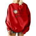 thumbnail image 1 of Jersey de sudadera extragrande de lana de manga larga con cuello redondo suelto con estampado de sombrero de Navidad para mujer Fridja  ghj987+4346, 1 of 7