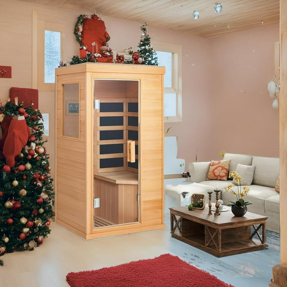 Erinnyees Indoor 1 Person Infrared Sauna, Full Spectrum Infrared Sauna for Home