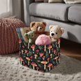 thumbnail image 3 of Yuyamidu Retro Mushroom Quilted Fabric Storage Basket with Handles Large Capacity Collapsible Laundry Hamper Nursery Organizer Bin for Home, Picnic, Shopping, Travel, 3 of 6