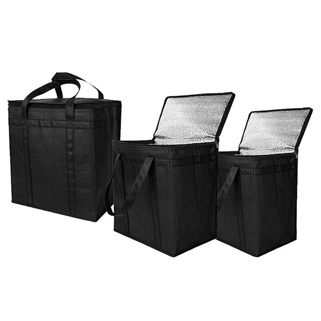 3 paquetes de bolsas de supermercado reutilizables con aislamiento, bolsa de entrega de alimentos con doble cremallera