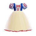 thumbnail image 1 of Vestido de Blancanieves para niña con chal largo Vestido con tutú para niña Vestido con flores color bronce, 1 of 6