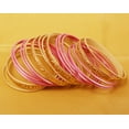 thumbnail image 3 of Sunsoul by Touchstone Indian Bollywood "Colorful 2 Dozen Bangle Collection" Golden Glitters Textured Pink Color Large Size Designer Jewelry Special Bangle Bracelets Set Of 24 In Gold Tone For Women., 3 of 6