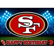 San Fran Football Happy Birthday Edible Image Cake Topper For Half Sheet Cake By TNCT