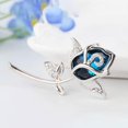 thumbnail image 2 of Broche de Mujer en Forma de Rosa con Cristales y Piedra azul CHAO, 2 of 5